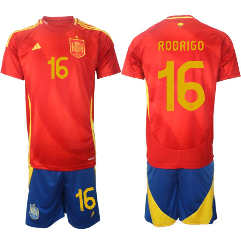 Men 2024-2025 Season Spain home red #16 Soccer Jersey->spain jersey->Soccer Country Jersey
